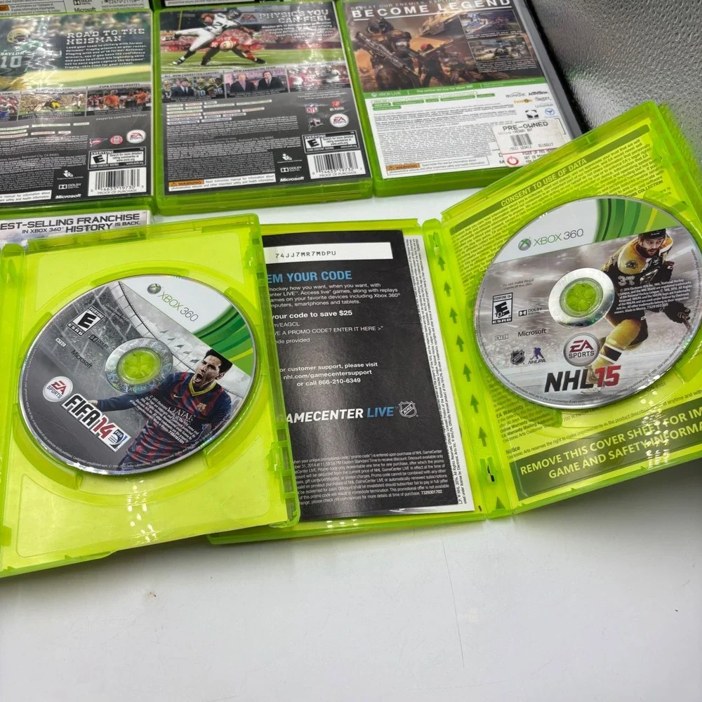 Microsoft Xbox 360 Video Game Lot 12 Games Halo COD NCAA Football 13 Good Bundle